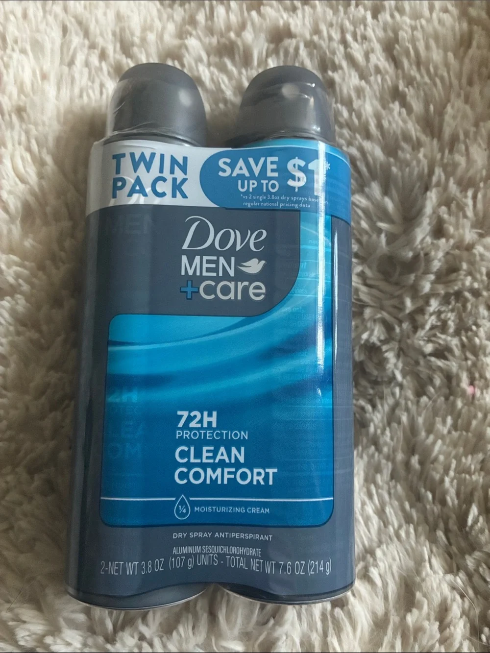 Men+Care Clean Comfort 72H Antiperspirant Spray -  (2 Pack)
